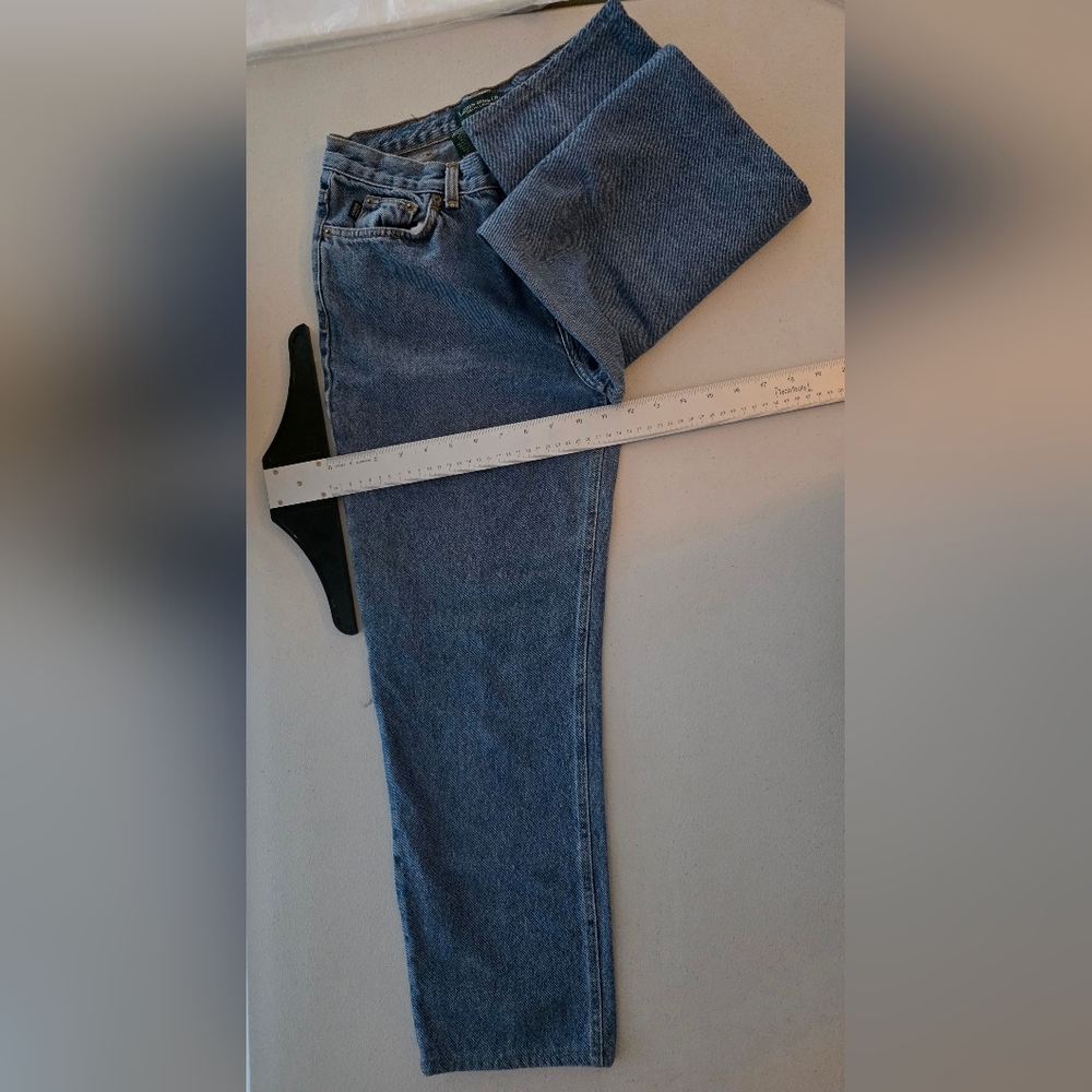 Vintage Lauren Ralph Lauren 90s High Waisted Mom Jeans Petite 100% Cotton - Picture 11 of 11